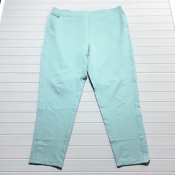 32 Degrees Cool Pants - 32 Degrees Cool Womens XL Light Teal Green Stretch Pull On Travel Pants T2312598
